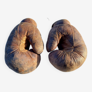 Pair of Old Leather Boxing Gloves