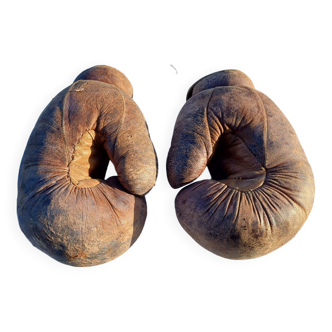 Pair of Old Leather Boxing Gloves