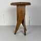 Midcentury brutalist artisanal rustic handcrafted stool, France 1960s