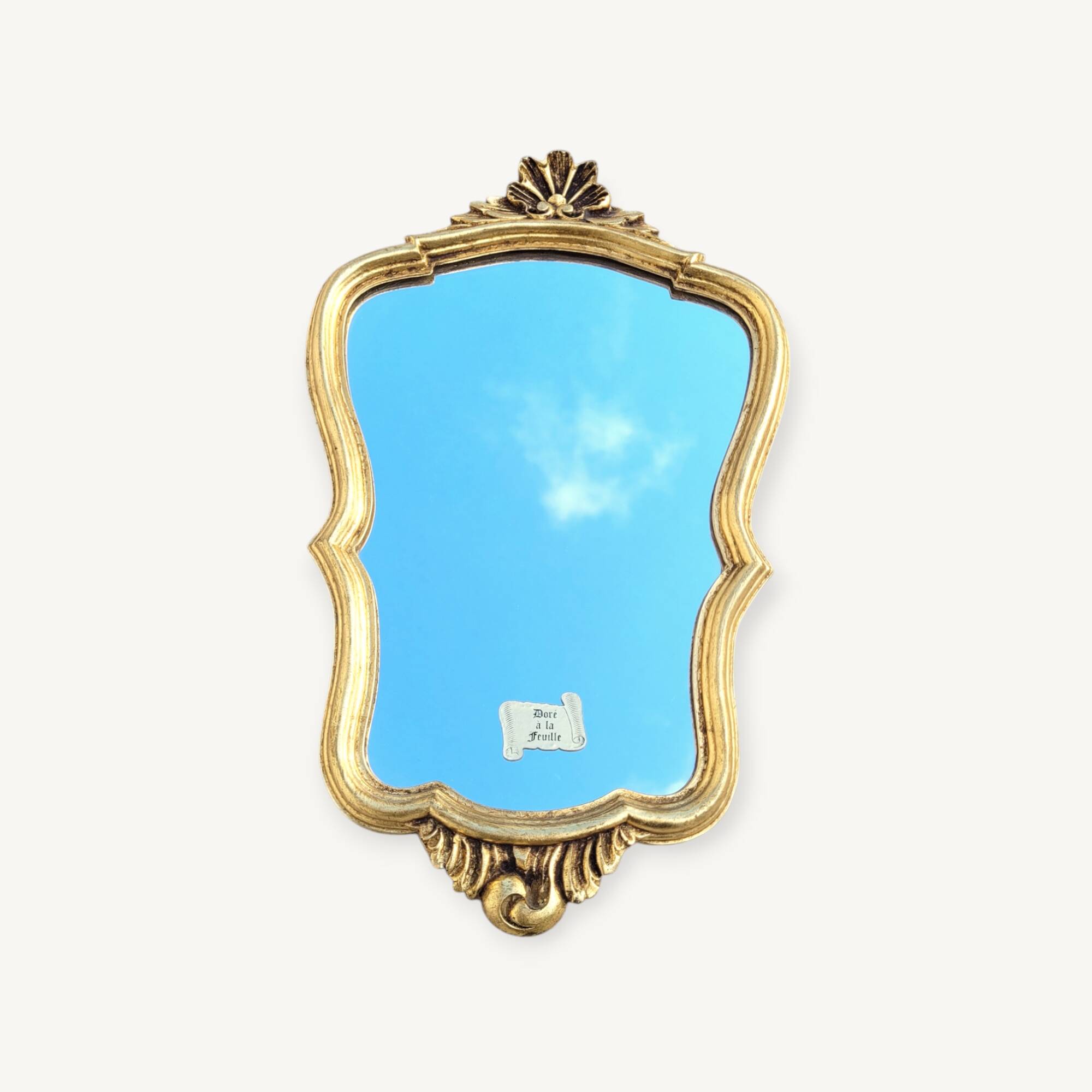 Small baroque gilded mirror 25x38cm Louis XVI style