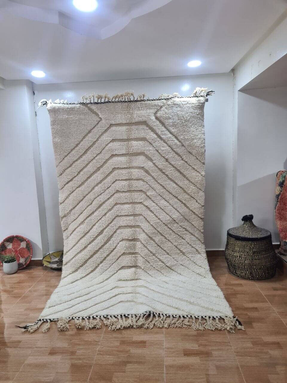 Handmade wool Berber rug 250x150 cm