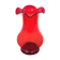 Red midcentury glass vase, Poland, 1970s