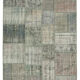 Handwoven turkish contemporary 176 cm x 242 cm grey patchwork carpet