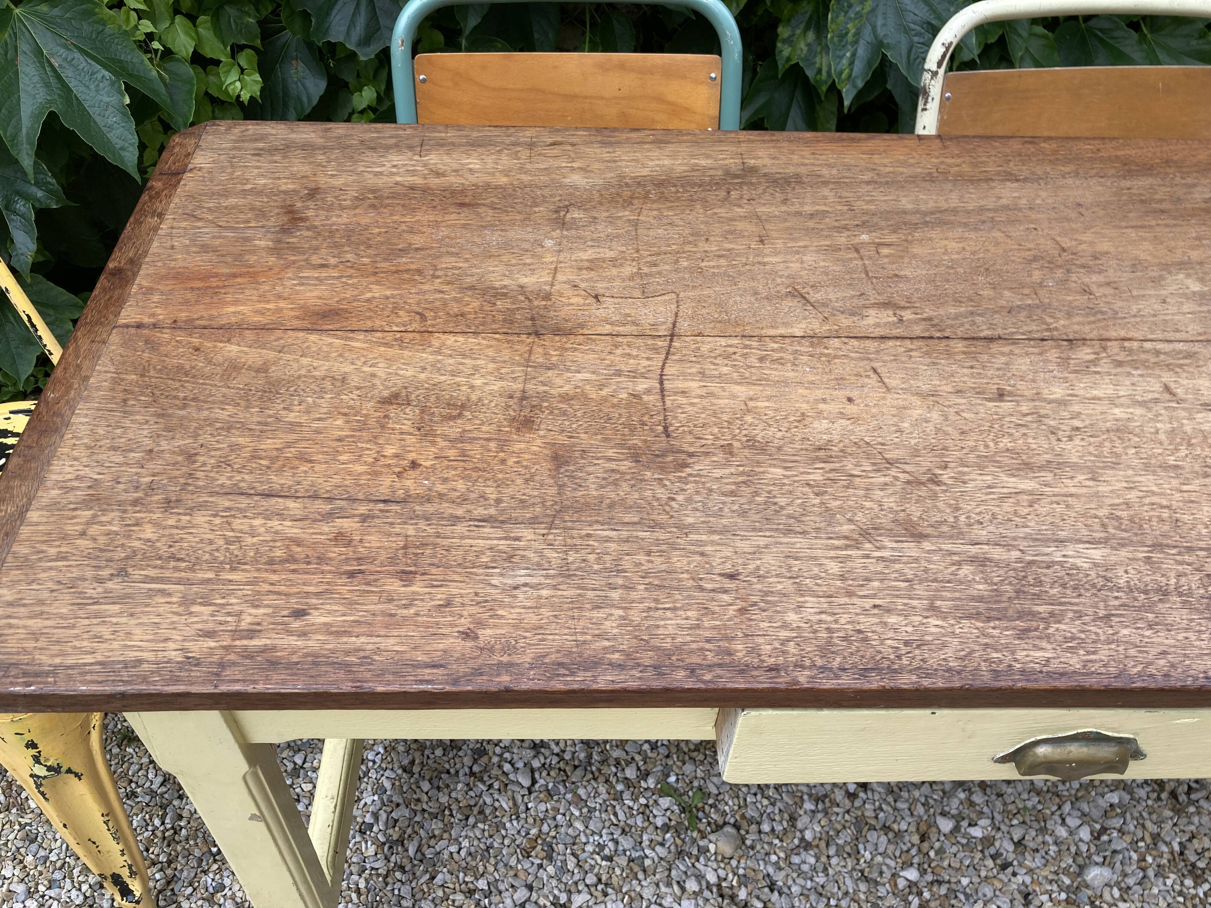 Farm table with drawer