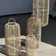 Large lantern-shaped rattan pendant lamp H50 D24