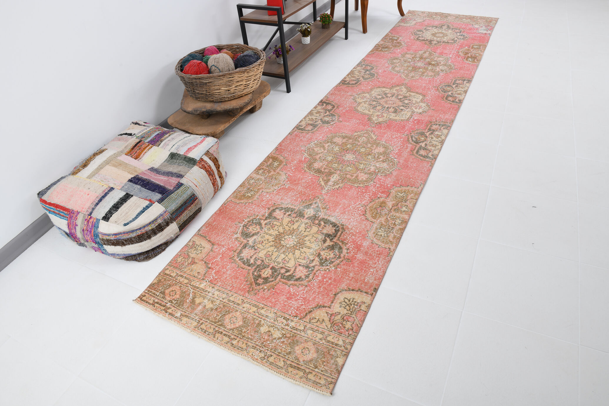 3x12 Türkish Vintage Runner Rug, 3x12 Vintage Runner, 402x91Cm FREE SHIPPING