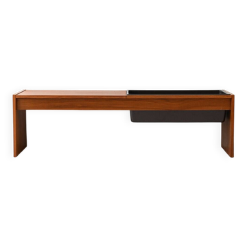 Vintage Scandinavian teak coffee table 1960s with flower holder
