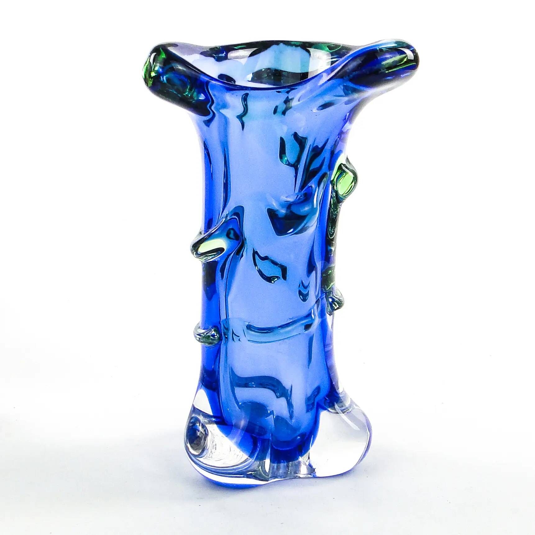 Vase moderne du milieu du siècle, en verre, conçu par J. Hospodka, Tchécoslovaquie, années 1960.