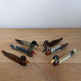 Lacquered wooden duck knife holders