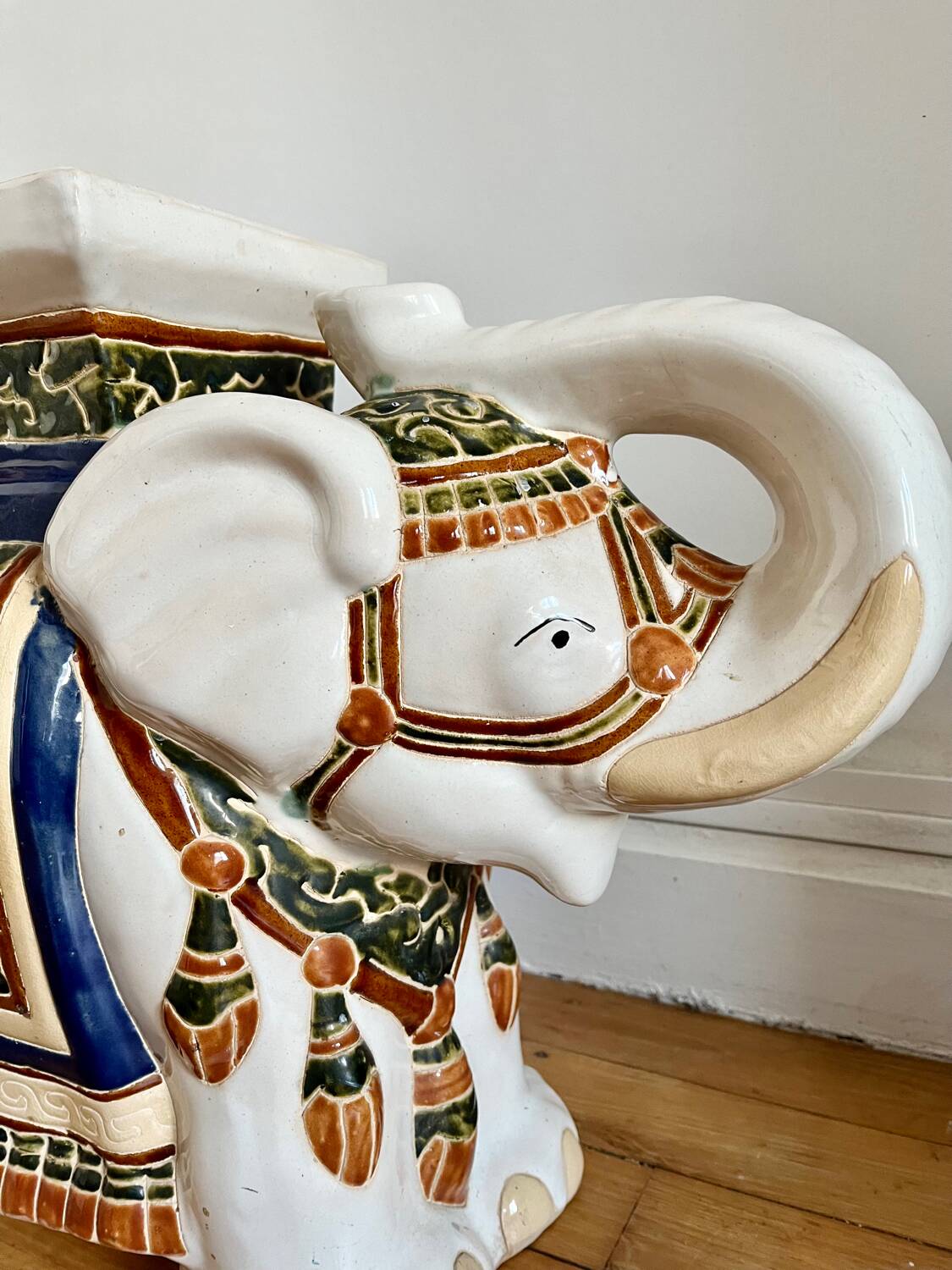 Vintage plant holder ceramic elephant