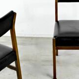 Set Of 4 Midcentury Solid Teak Danish Style Chairs. Vintage Modern / Retro.