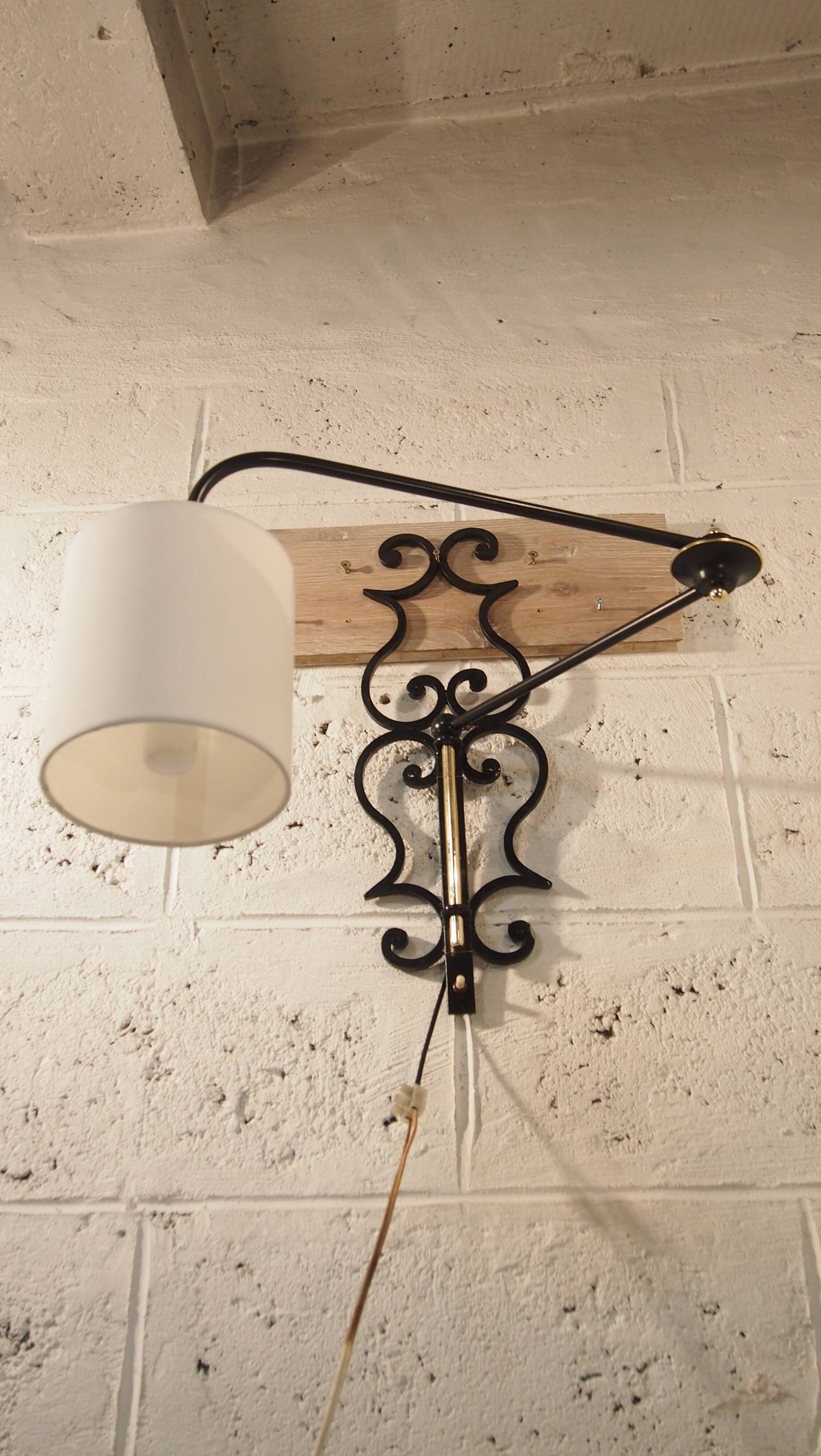 Applique murale articulée vintage lunel france 1960