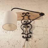 Applique murale articulée vintage lunel france 1960