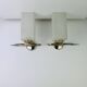 Pair of 1950s wall lights in brass and opaline tulips, Lunel Arlus