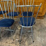 Suite de six chaises en métal