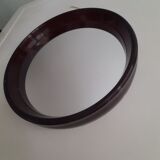 round mirror in smoked plexiglass 70s