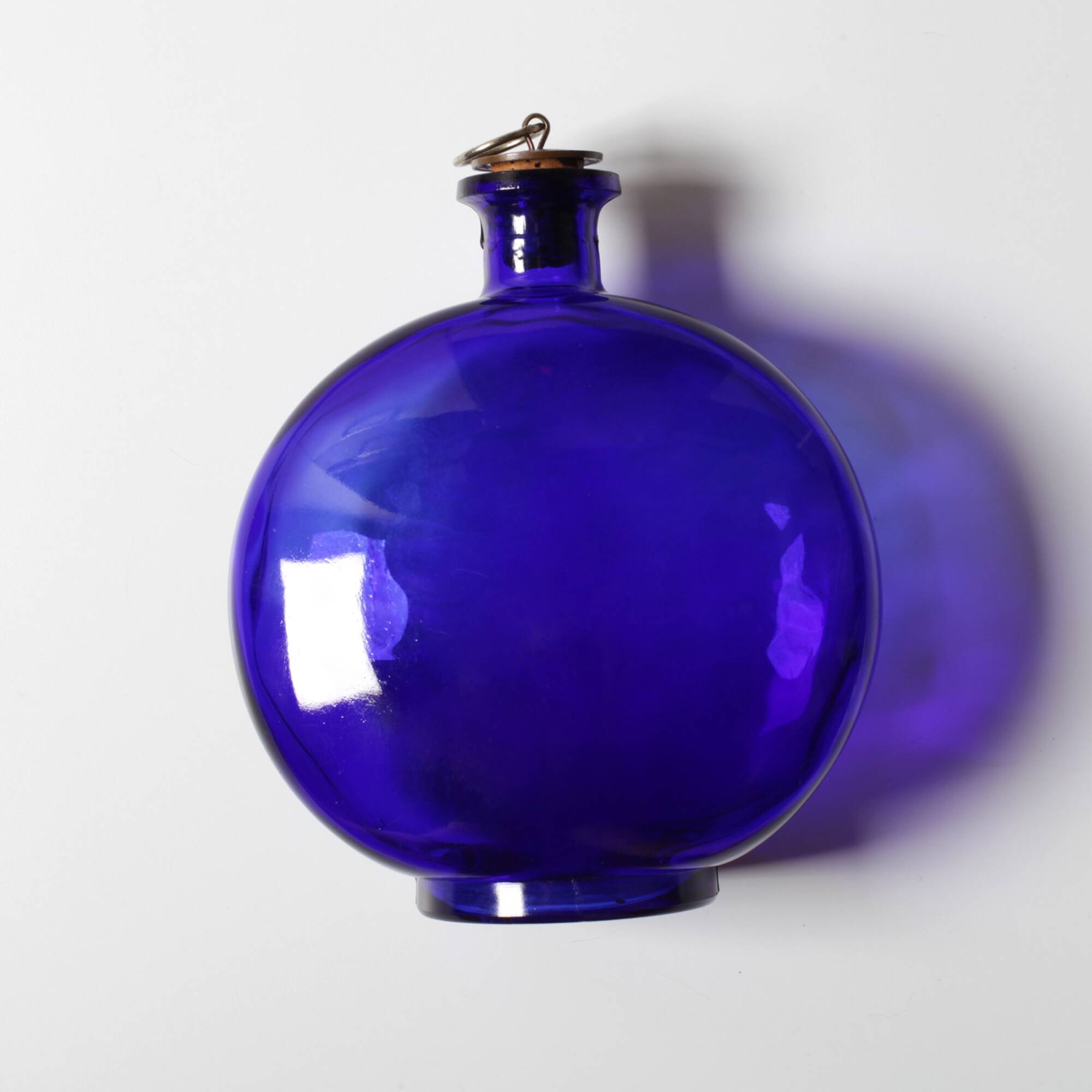 Mid-century Glass Bottle with Coin Cork / Ruda Glasbruk / Sweden / 1970s