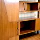 Mid-century living room furniture in ash wood with suspended parts