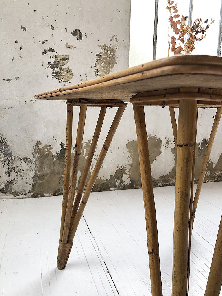 Vintage rattan meal table