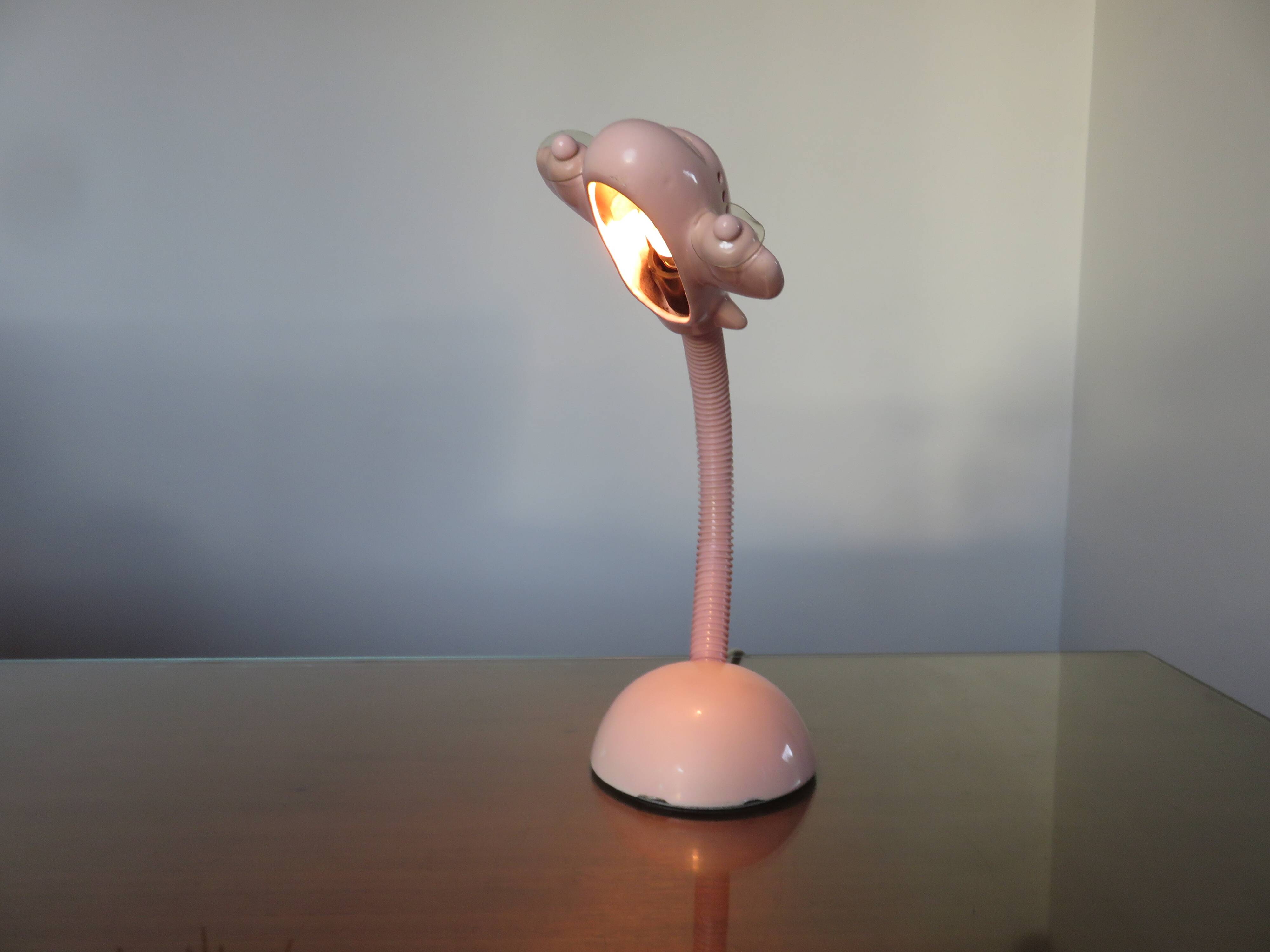 Pink ceramic “airplane” lamp from the 80s
