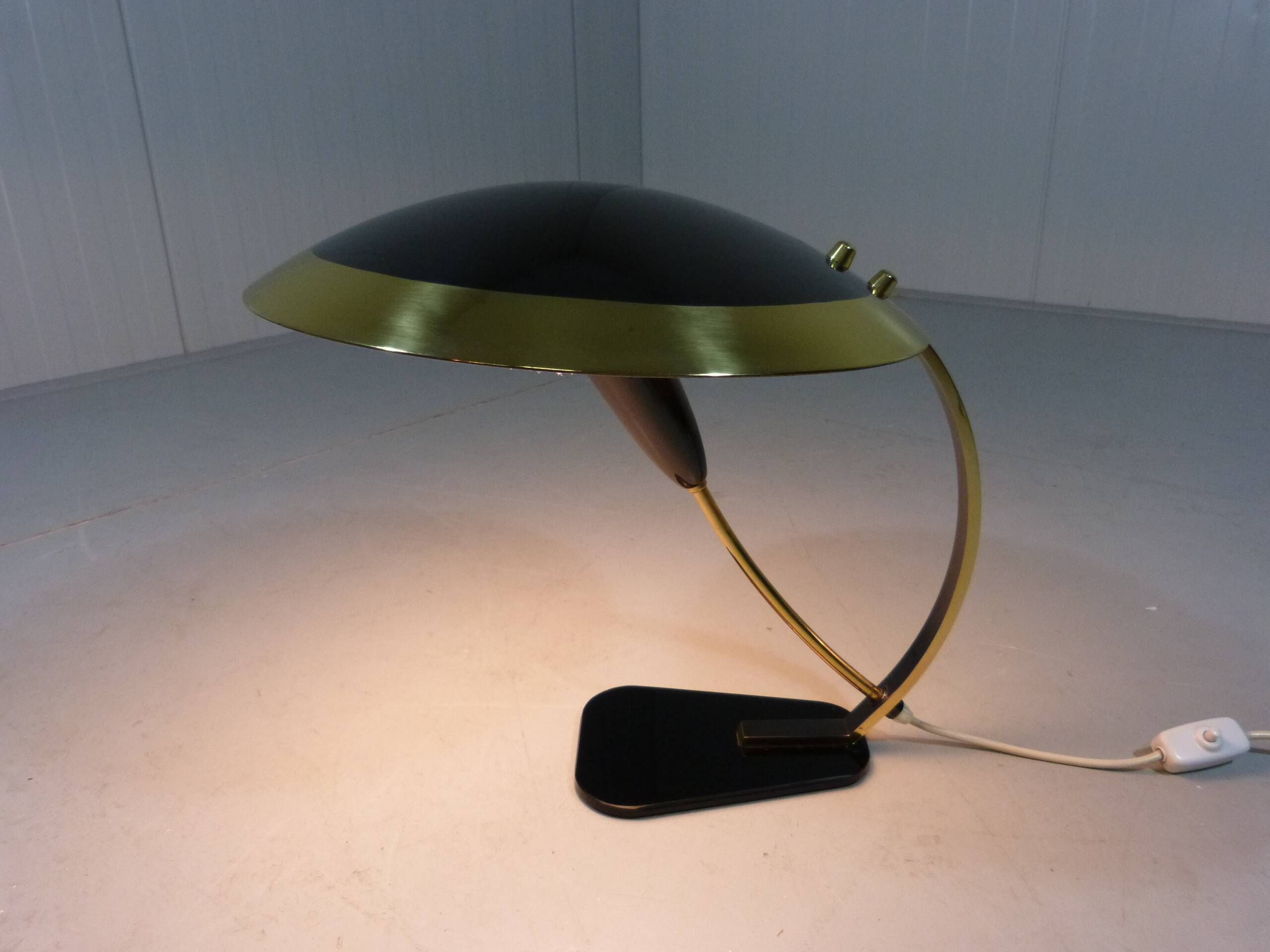 Brass & glass rare desk lamp 1950’s