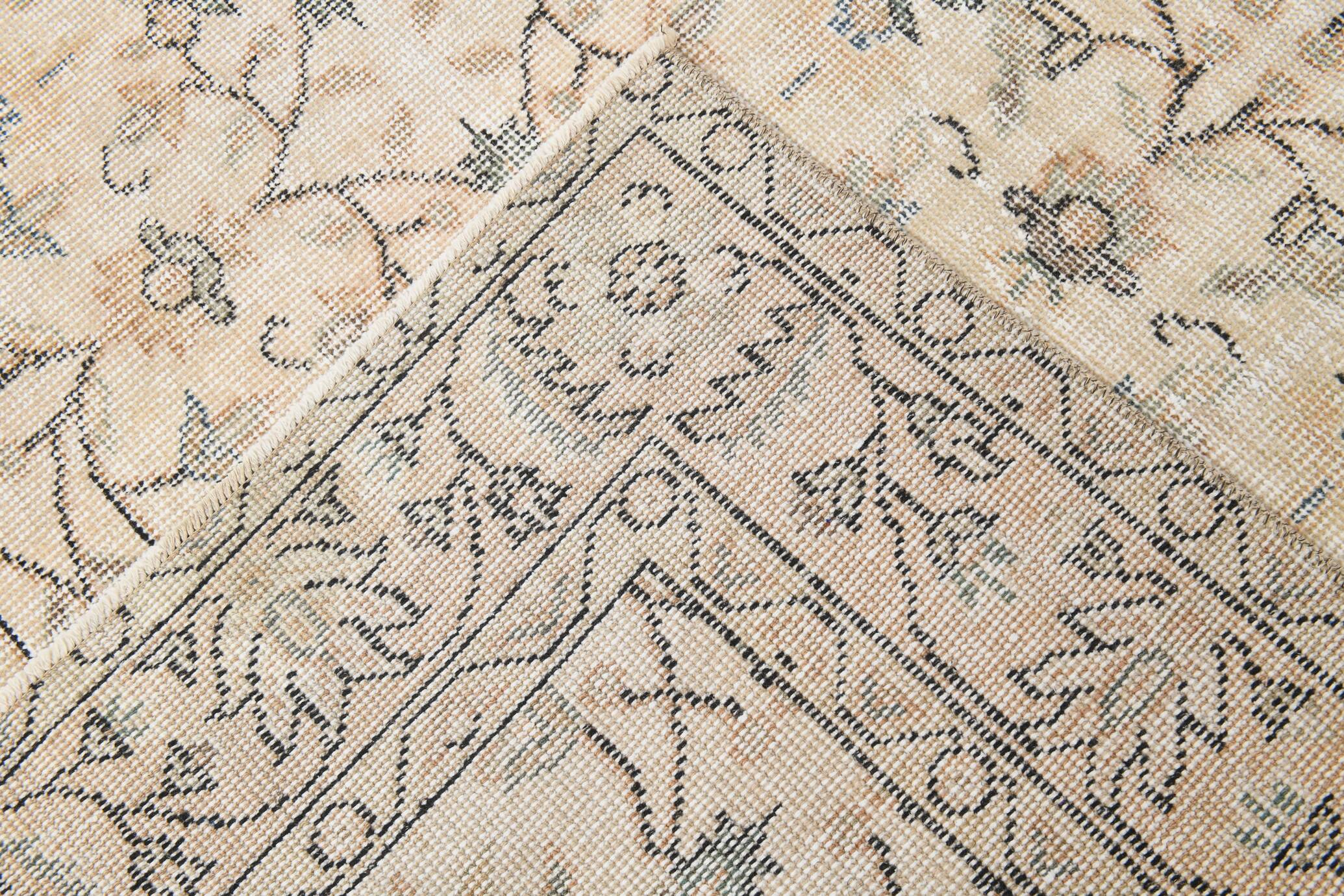 6x10 Vintage Faded Brown & Beige Classic Vintage Rug