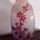 Magnificent pair of glass paste vases signed LEGRAS ruby model