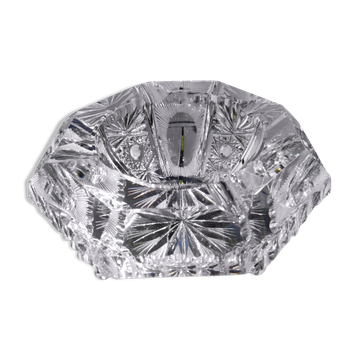 Vide poche, cendrier octogonal forme diamant en cristal de Bohème finement taillé, vintage