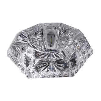 Empty pocket/Ashtray octagonal shape Diamond in finely cut Bohemian crystal, vintage