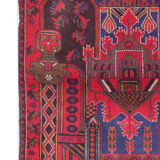Tapis persan tissé à la main traditionnel tribal red wool living area rug - 113x200cm