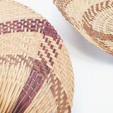 Pair of braided wicker fins, circa 1960