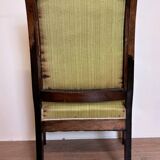 Pretty Empire period office armchair in mahogany with patterned tapestry