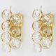 Golden brass and crystal wall light by Palwa, Germany, 1960s