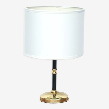 Lampe métal noir et laiton, années 50