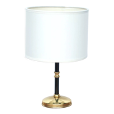 Black metal and brass lamp, 50s