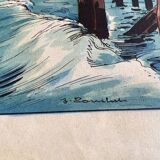 J.Touchet Illustration signed / The dive