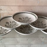 Set of 6 soup plates with thistles