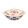 Soupiere en faience de Badonviller fb fenal freres décor fleur rouge