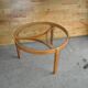 Tables gigognes en teck blond et plateau verre par Nathan, années 1960 (set de 3)