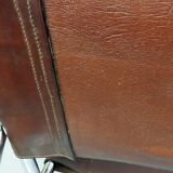 Pair of armchairs chromed metal and leather, 60 years