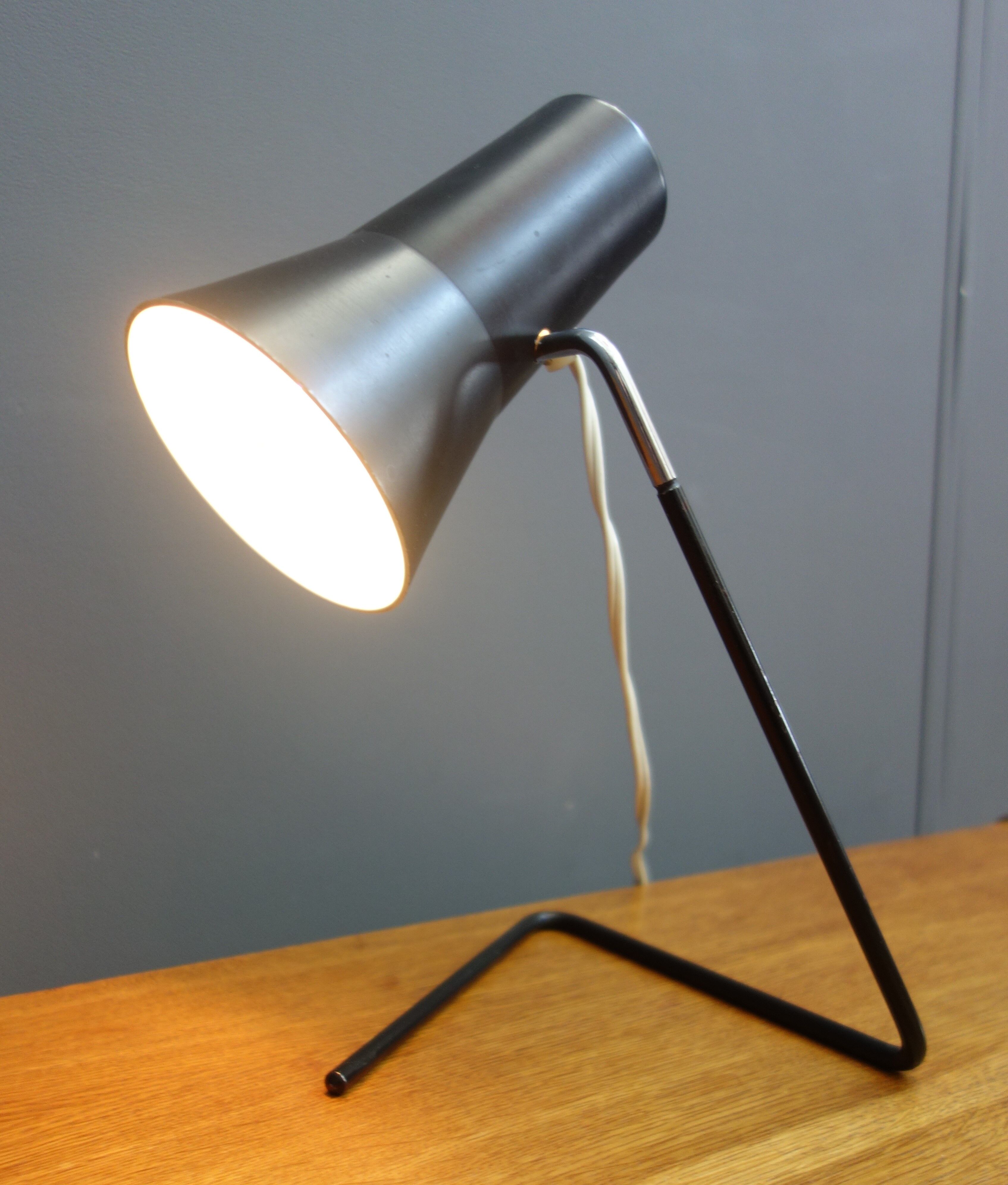 Josef Hurka Black table lamp for Drupol, model 21616 1960s