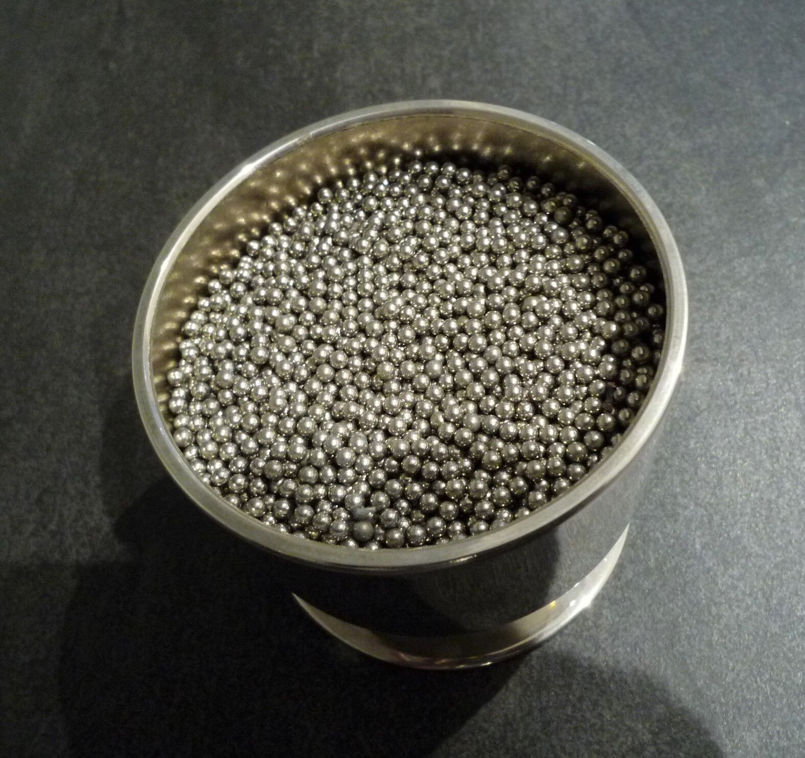 Metal pencil pot silver years 70