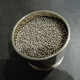 Pot a crayons metal argente annees 70