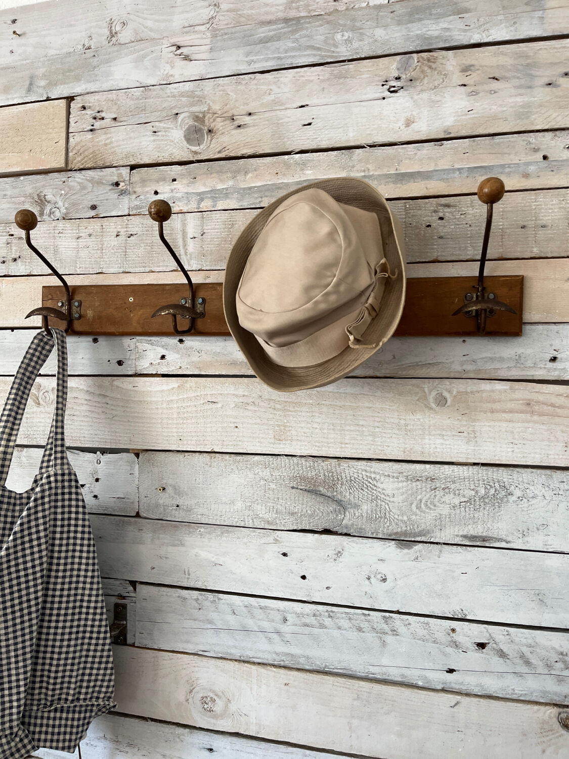 Old oak and metal hook