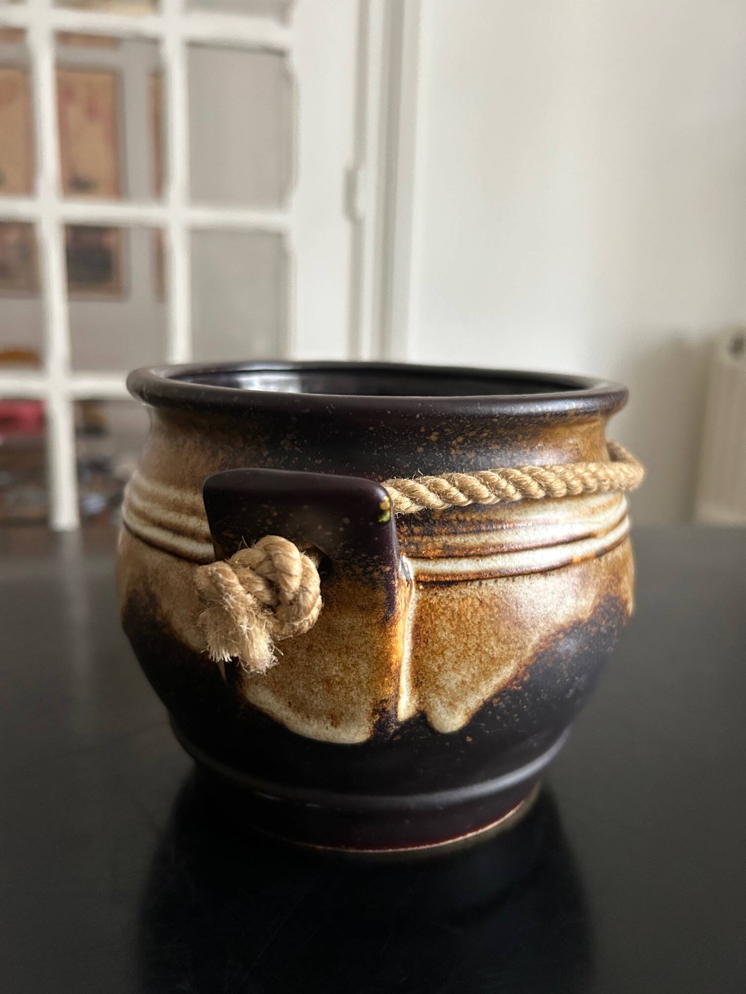 ceramic and rope pot cover