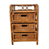 Bamboo and rattan bedside table