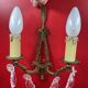 Pair of Louis XVI style wall lights, gilded bronze