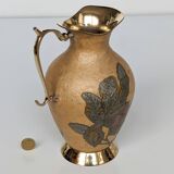 Pitcher, Hand painted brass jug