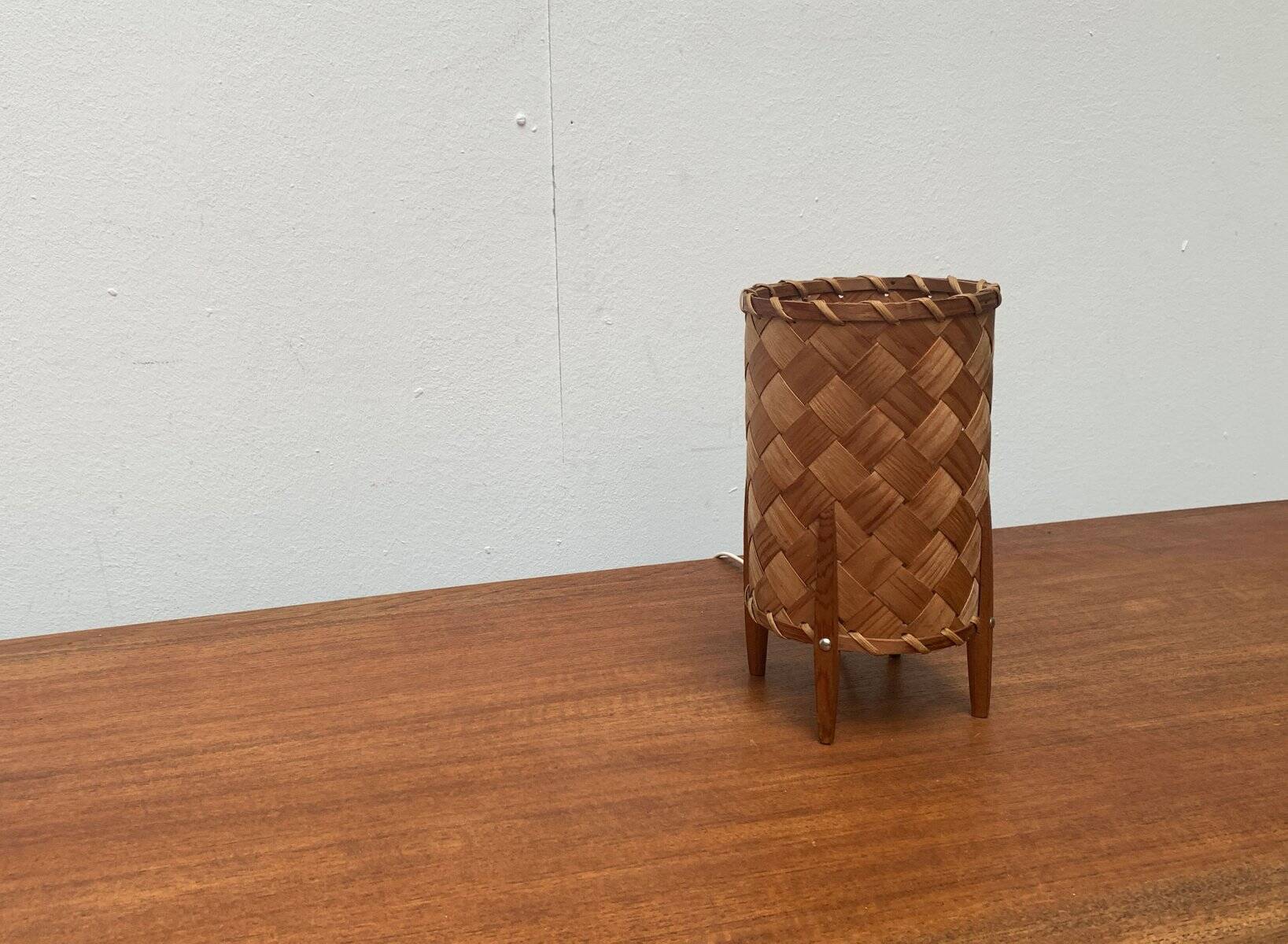 Mid-century Swedish wood veneer table lamp from Vamhus, 1960s.