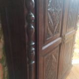 Old cabinet door carved solid oak